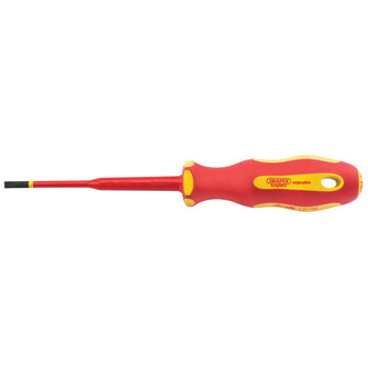Draper Tools Ergo Plus® Slimline Plain Slot VDE Screwdriver (4.0mm x 100mm)
