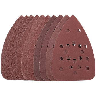 Draper Tools Ten 240 Grit Hook and Loop Tri Base Sander Sheets (140 x 140 x 93mm)