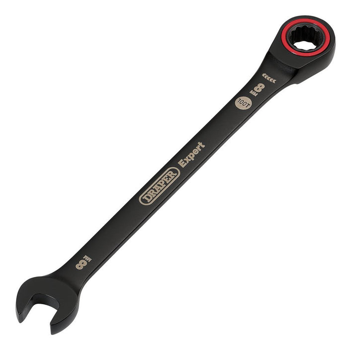 Draper Tools Expert HI-TORQ Metric Ratchet Combination Spanner 8mm Black