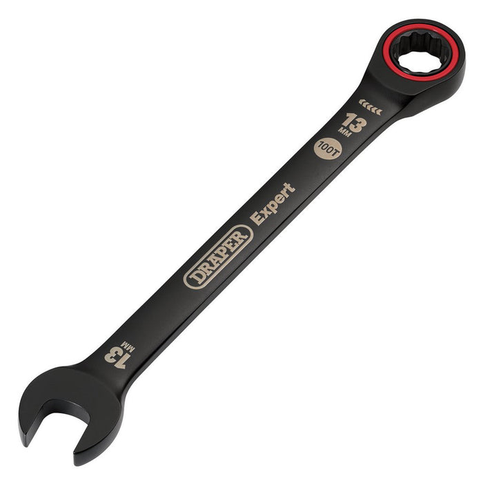Draper Tools Expert HI-TORQ Metric Ratchet Combination Spanner 13mm Black