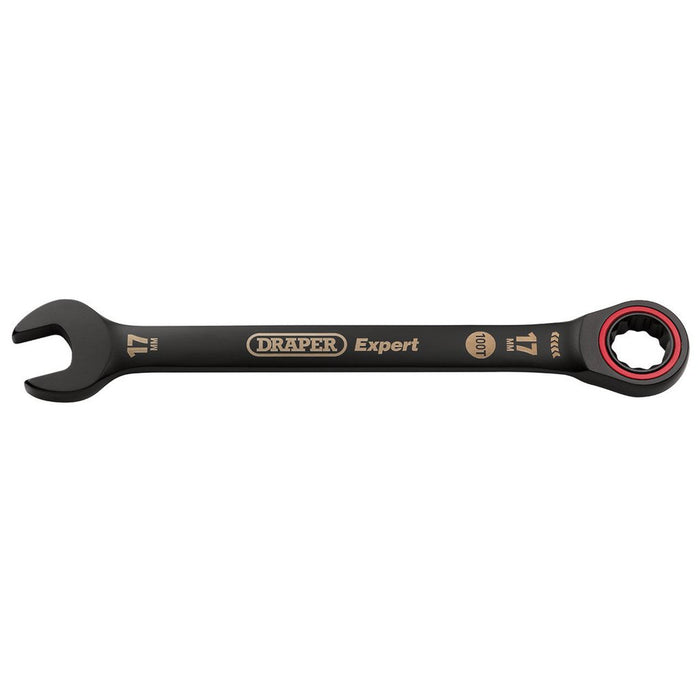 Draper Tools Expert HI-TORQ Metric Ratchet Combination Spanner 17mm Black
