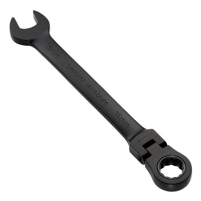 Draper Expert HI-TORQ® Metric Flexible Head Ratchet Combination Spanner 16mm Black