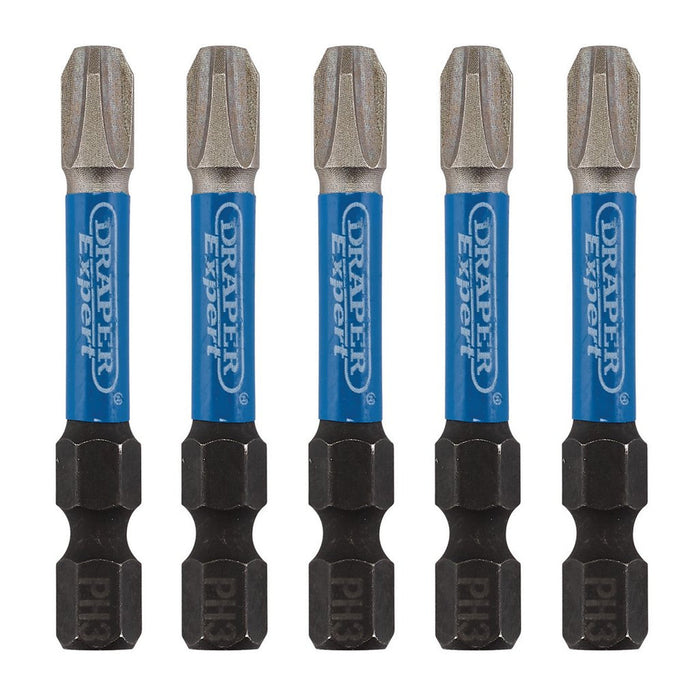 Draper Expert Cross Slot/PH Type Impact Screwdriver Bits PH3 x 50mm 1/4