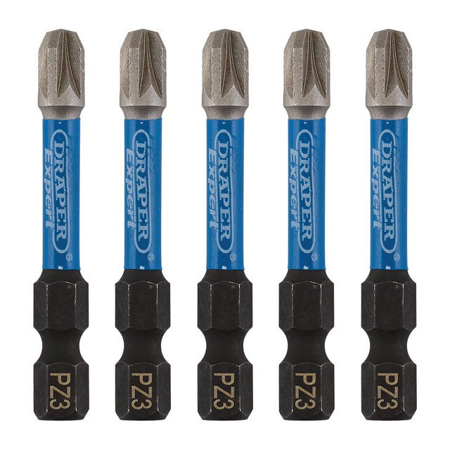 Draper Expert PZ-Type Impact Screwdriver Bits No.3 x 50mm 1/4