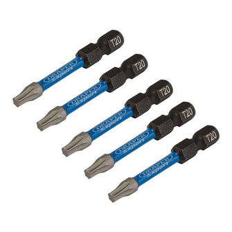 Draper Expert TX-STAR® Impact Screwdriver Bits T20 x 50mm 1/4" Hex 5 Pack 05652