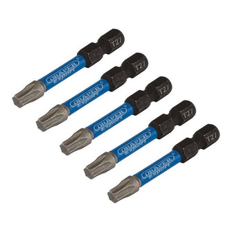 Draper Expert TX-STAR® Impact Screwdriver Bits T27 x 50mm 1/4" Hex 5 Pack 05654