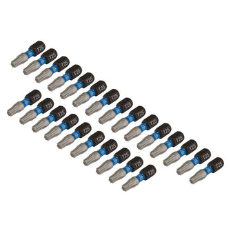 Draper  Expert TX-STAR® Impact Screwdriver Bits T25 x 25mm 1/4" Hex 25 Pack 05695