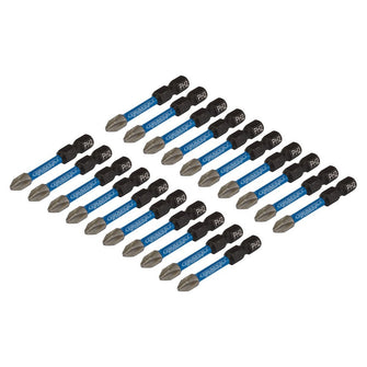 Draper Expert Cross Slot/PH Type Impact Screwdriver Bits PH2 x 50mm 1/4" Hex 20 Pack 05697