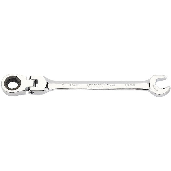 Draper Tools Metric Combination Spanner with Flexible Head and Double Ratcheting Features (10mm)