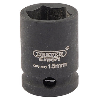 Draper Tools Expert 15mm 3/8 Square Drive Hi-Torq® 6 Point Impact Socket