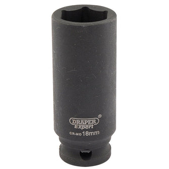 Draper Tools Expert 18mm 3/8 Square Drive Hi-Torq® 6 Point Deep Impact Socket