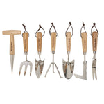 Draper Heritage Stainless Steel Garden Tool Set with Ash Handles, 7 Pce