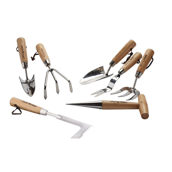 Draper Heritage Stainless Steel Garden Tool Set with Ash Handles, 7 Pce
