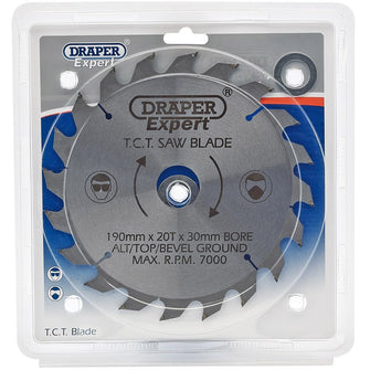 Draper Tools Expert TCT Saw Blade 190X30mmx20T