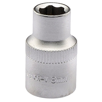 Draper Expert 8mm 3/8 Square Drive Hi-Torq® Satin Chrome 6 Point Socket 09832