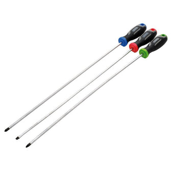 Draper Long Reach Soft Grip Screwdriver Set 3 Piece