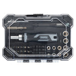 Draper Soft Grip Ratchet Screwdriver & Bit Set 55 Piece