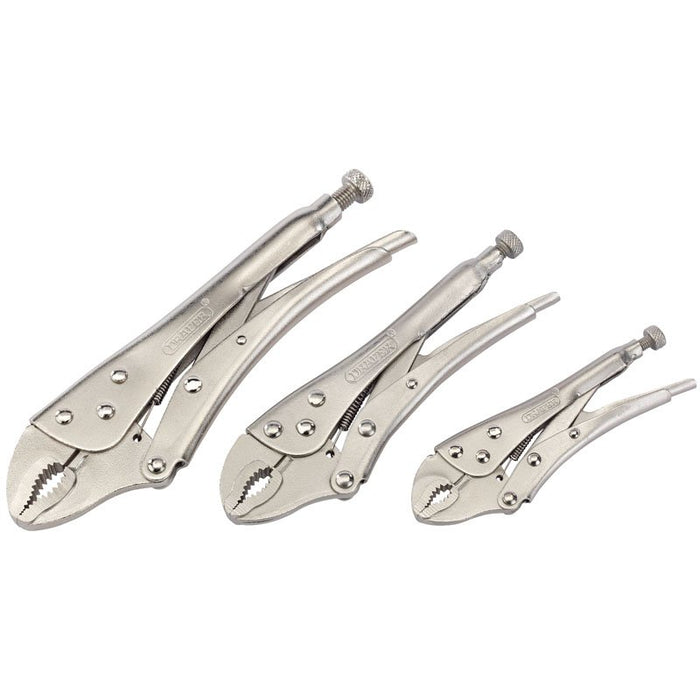 Draper Tools Curved Jaw Self Grip Pliers Set (3 Piece)