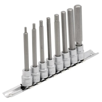 Draper Expert Long Metric Hex. Socket Bit Set, 3/8" Sq. Dr., 100mm (8 Piece)