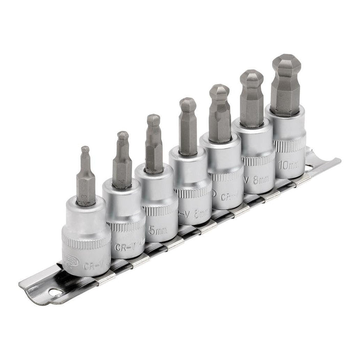 Draper Expert Ball-end Hex. Socket Bit Set, 3/8