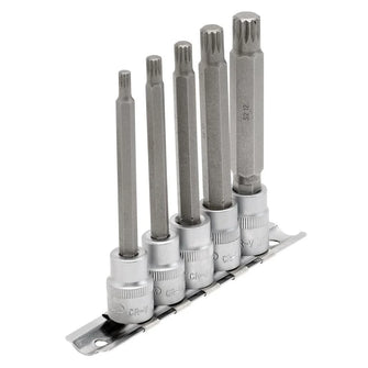 Draper Expert Spline Socket Bit Set, 3/8" Sq. Dr. (5 Piece)