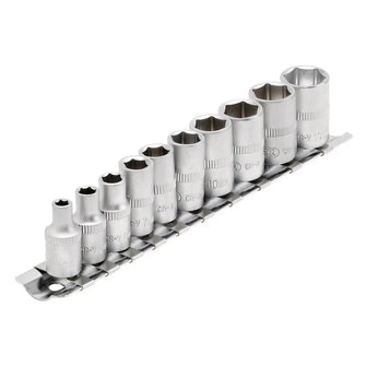 Draper Tools 1/4 Sq. Dr. Metric Sockets on Metal Rail (10 piece)