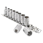 Draper Tools 1/4 Sq. Dr. Metric Sockets on Metal Rail (10 piece)