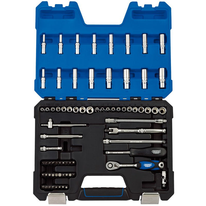 Draper Tools 1/4 Sq. Dr. MM/AF Combined Socket Set (75 Piece)