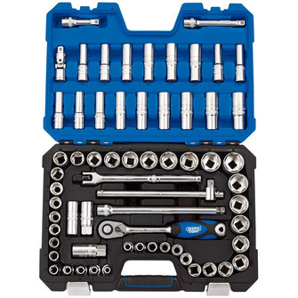 Draper Tools 1/2 Sq. Dr. MM/AF Combined Socket Set (63 Piece)
