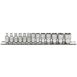 Draper Tools 1/4 Sq. Dr. Metric Socket Set on Metal Rail (13 Piece)