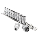 Draper Expert Imperial Socket Set on a Metal Rail, 1/4