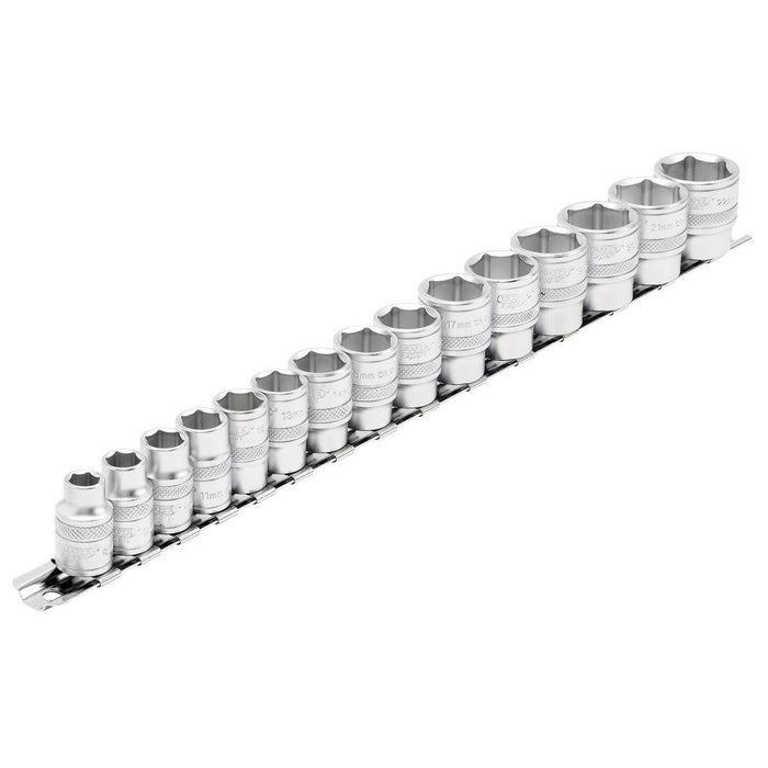 Draper Expert HI-TORQ® Metric Socket Set on a Metal Rail, 3/8