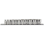 Draper Tools 3/8 Sq. Dr. Imperial Socket Set on Metal Rail (11 Piece)