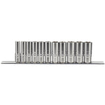 Draper Tools 3/8 Sq. Dr. Imperial Deep Socket Set on Metal Rail (11 Piece)