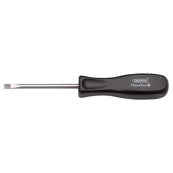 Draper Tools Plain Slot Mechanics Screwdriver (5mm x 75mm)
