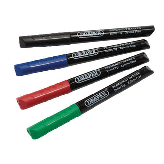 Draper Marker Pens - Multicoloured, 4pk