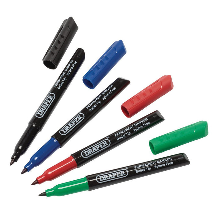 Draper Marker Pens - Multicoloured, 4pk