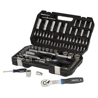 Draper Hi-Torq® 1/4" & 1/2" Metric Socket Set, 108 Pce