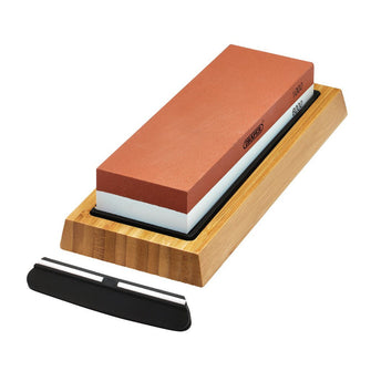 Draper Double Sided Whetstone Sharpening Stone with Non-Slip Base and Angle Guide 1000/6000 Grit