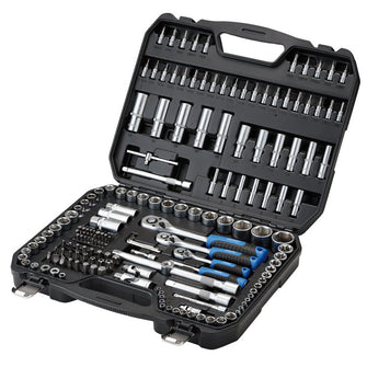 Draper Hi-Torq Metric Socket & Bit Set 1/4", 3/8", 1/2" Sq. Dr 188 Piece