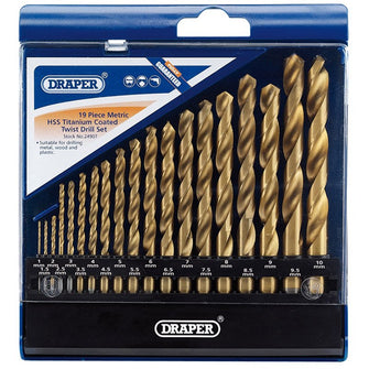 Draper Tools Metric HSS Titanium Coated Drill Set (19 Piece)