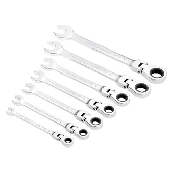 Draper Tools Hi-Torq® Metric Flexible Head Ratcheting Combination Spanner Set, 7 Pce