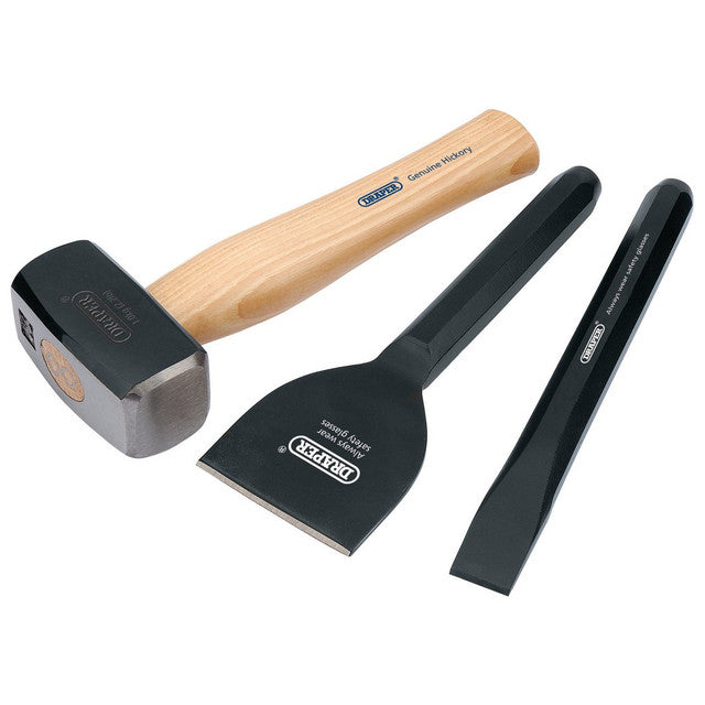 Draper Tools Builders Kit with Hickory Handle, 3 Pce