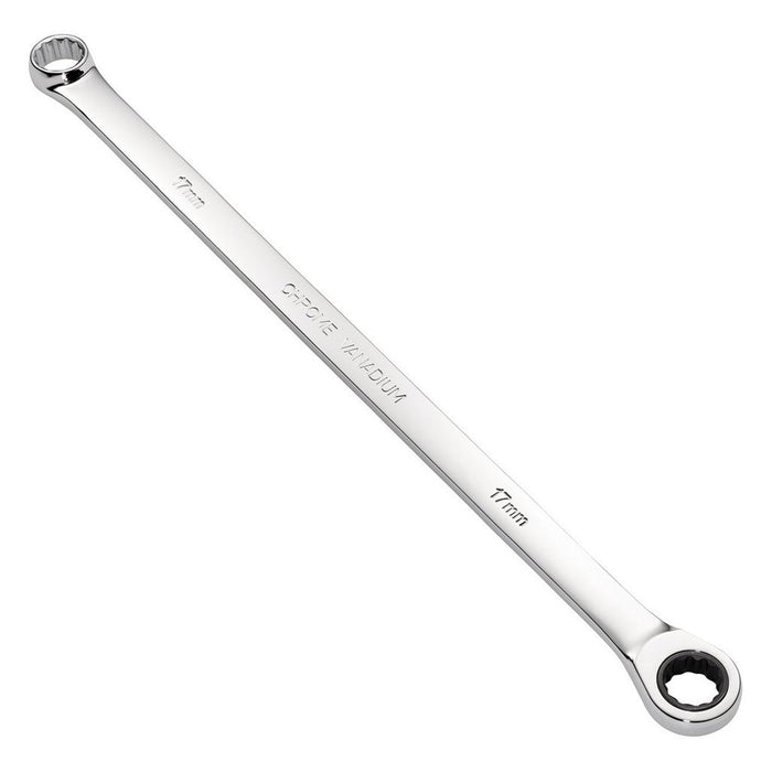 Draper HI-TORQ® Metric Extra-Long Double Ring Ratchet Spanner, 17mm
