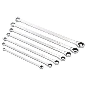 Draper HI-TORQ® Metric Extra-Long Double Ring Ratchet Spanner Set 7 Pce