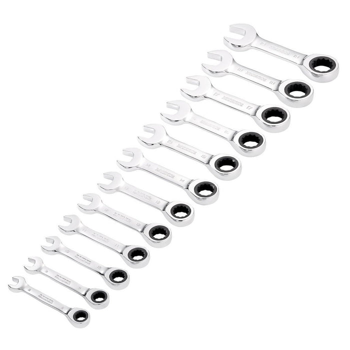 Draper HI-TORQ® Metric Stubby Ratchet Combination Spanner Set (12 Piece)