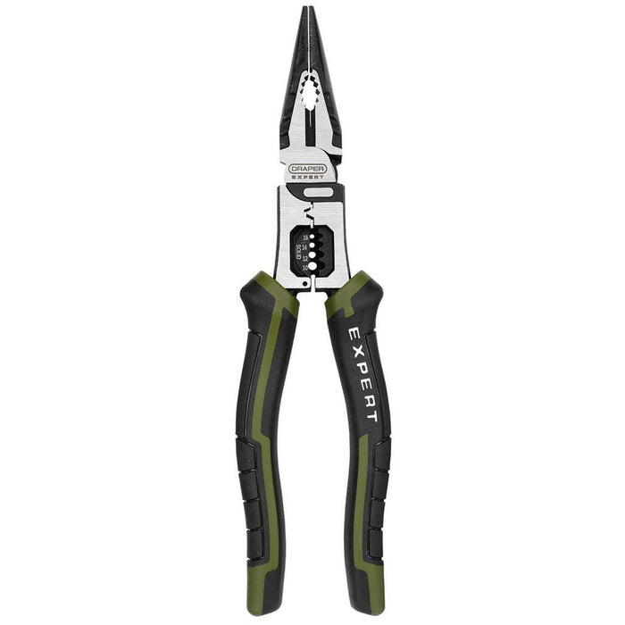 Draper Expert Long Nose Pliers with Wire Stripper 200mm