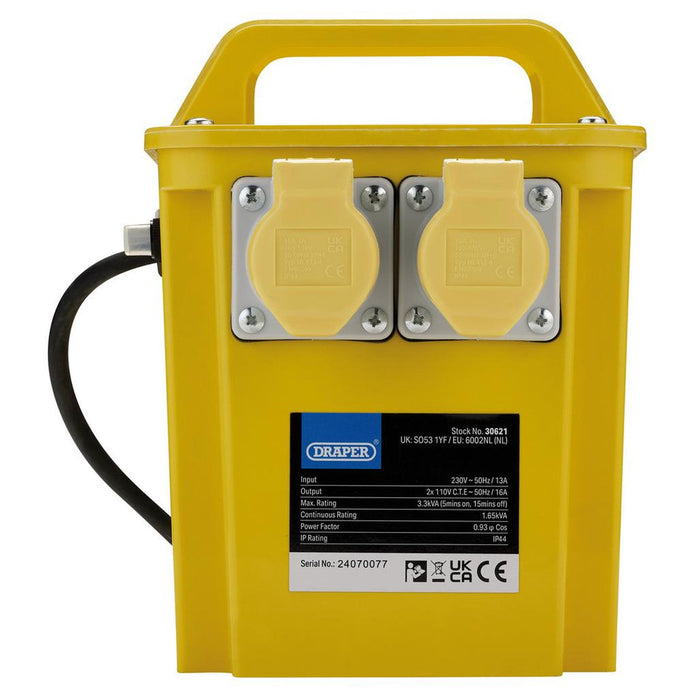 Draper 110V Portable Transformer 3.3kVA 30621