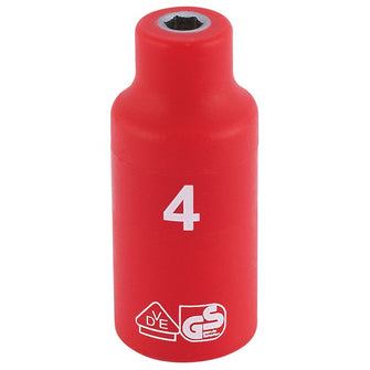 Draper Tools 1/4 Sq. Dr. Fully Insulated VDE Socket (4mm)