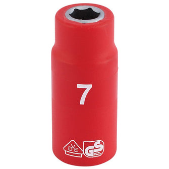 Draper Tools 1/4 Sq. Dr. Fully Insulated VDE Socket (7mm)